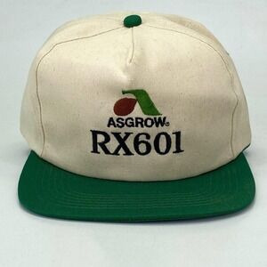 Vintage K-Products ASGROW RX601 Snapback Trucker‎ Hat 2 Tone Embroidered